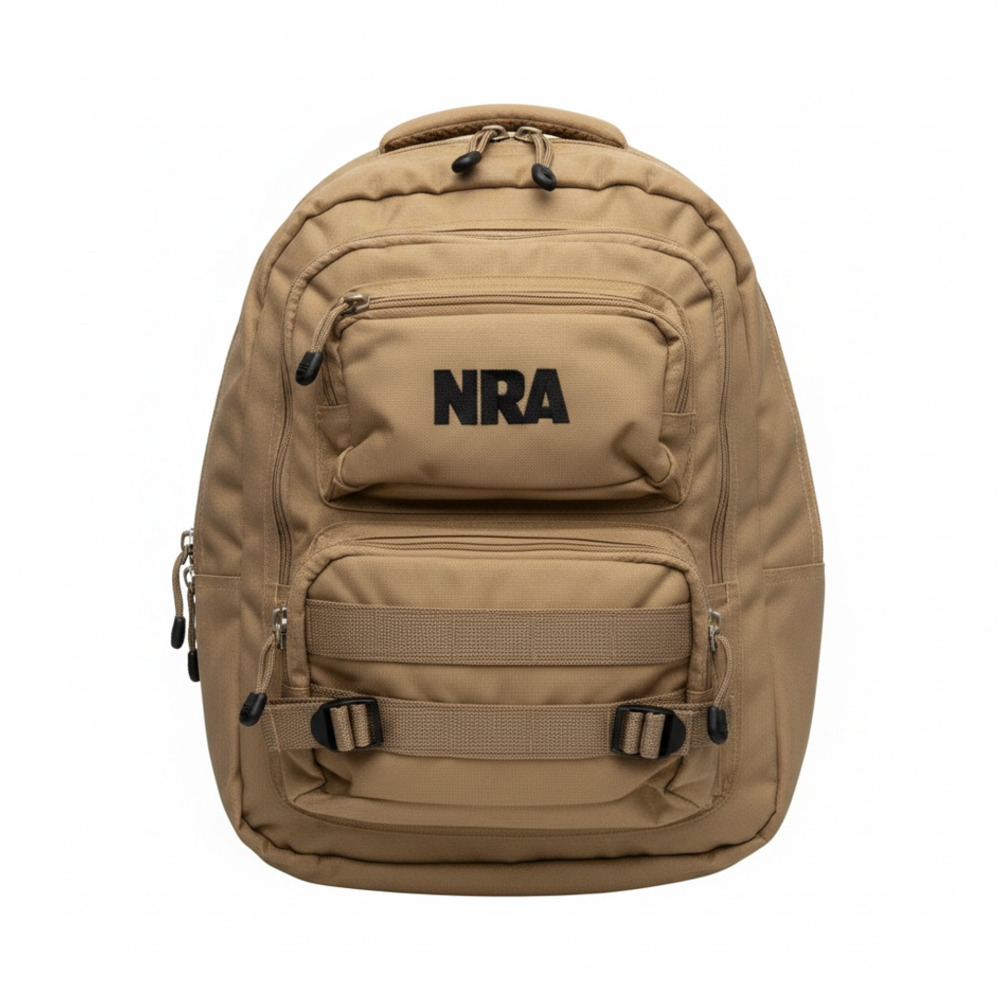 NRA Tactical Backpack Tan Hunting Camping Hiking Laptop Daypack